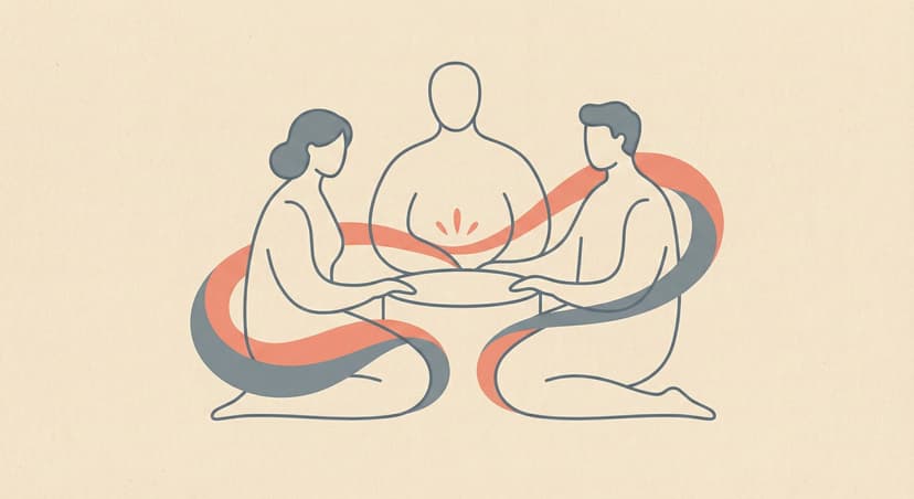 Coordination pillar illustration showing family and helper coordination