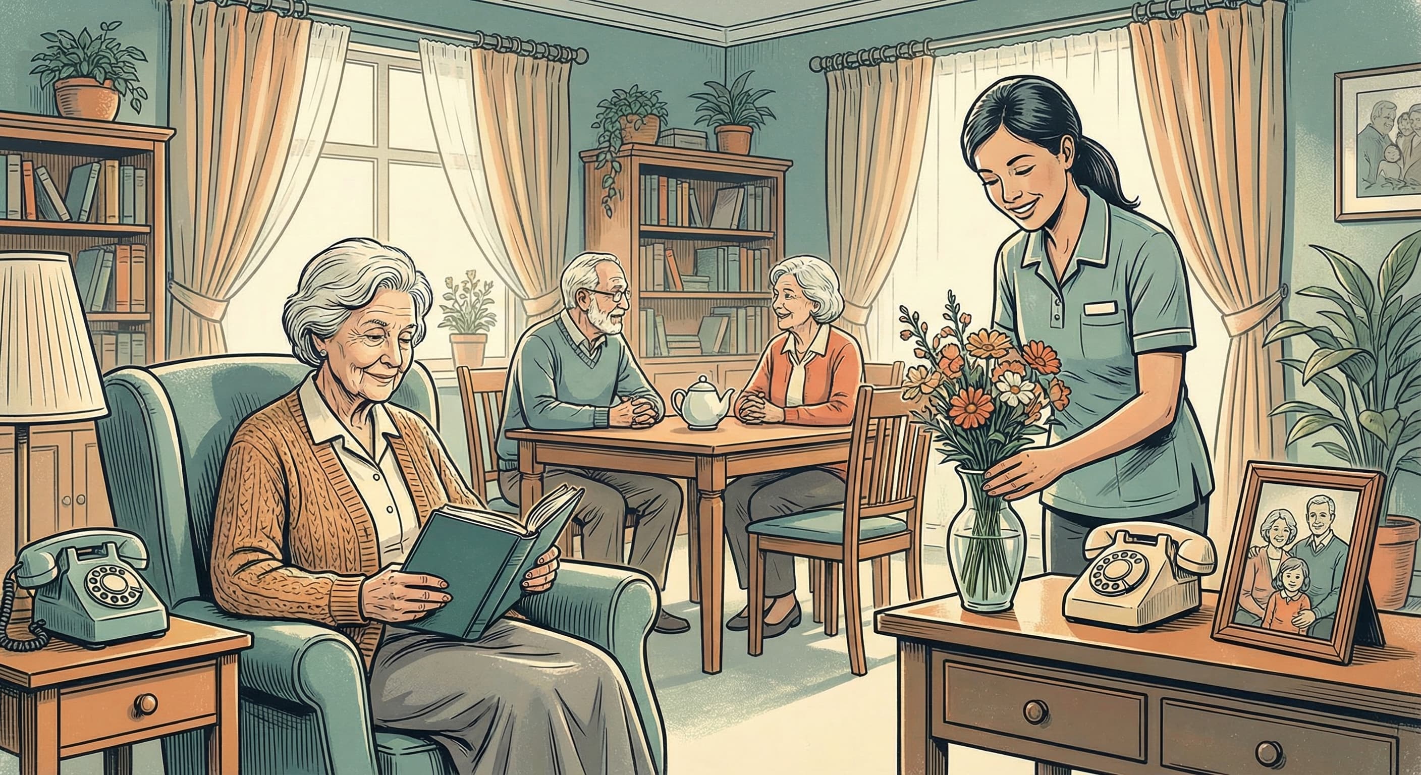 Senior living and assisted living communities coordinating with families